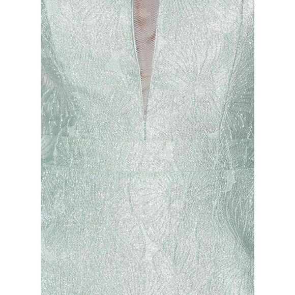 Lulus metallic blue open back maxi dress with halter neck size medium - Picture 5 of 5